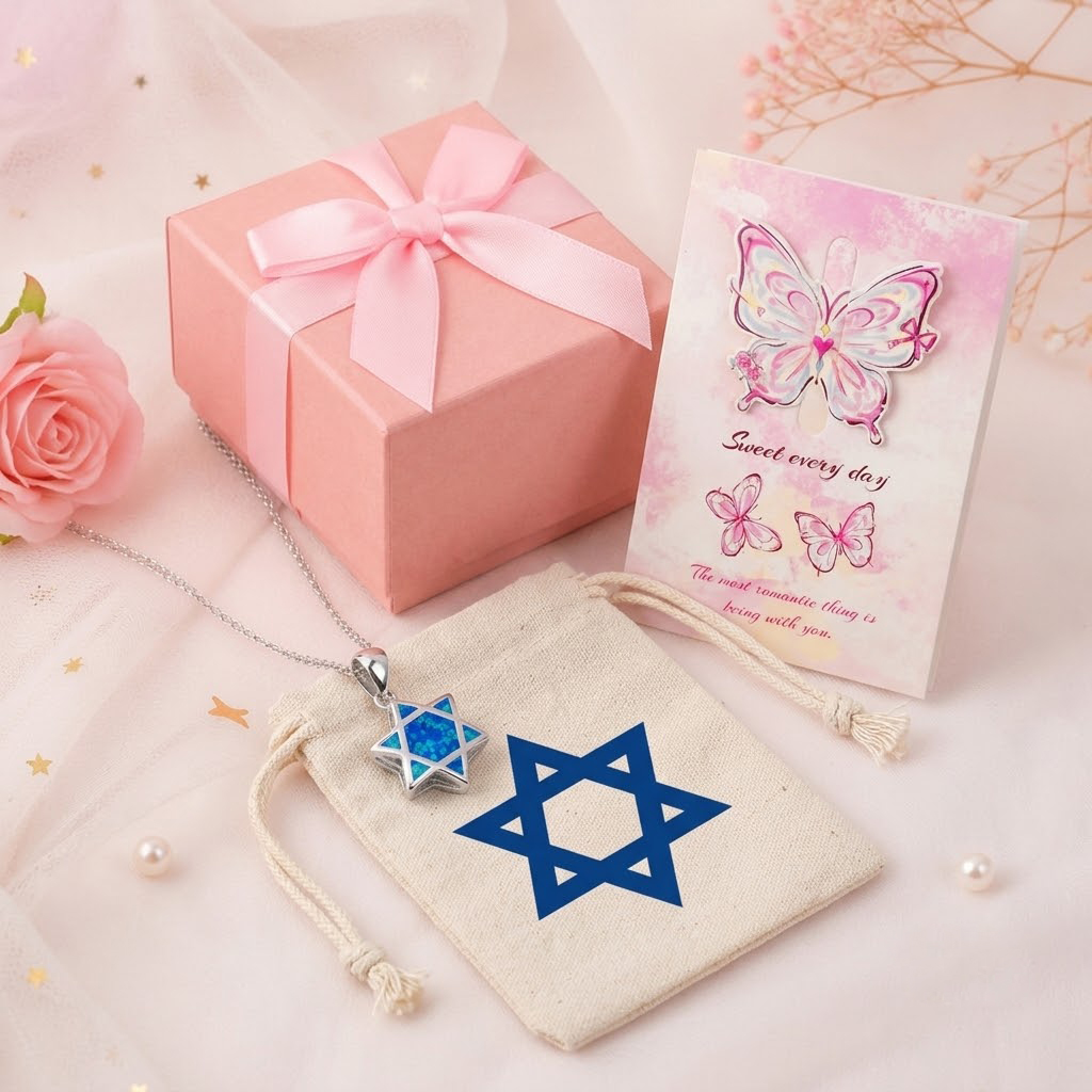 Jewelry & Watches Store - Star of David Opal Pendant Necklace