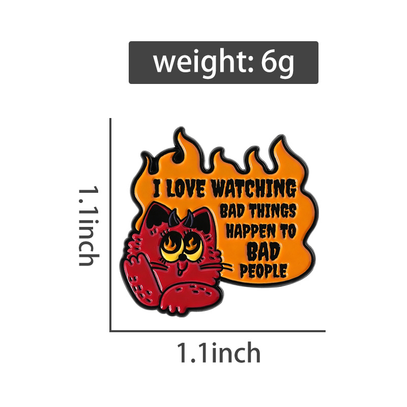 Evil Cat Enamel Pins Watching  - Zoe Jewelry Watches 评论和价格
