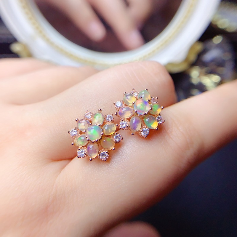 925 Sterling Silver Earring Fl - Opal Earrings Dangle 评论和价格