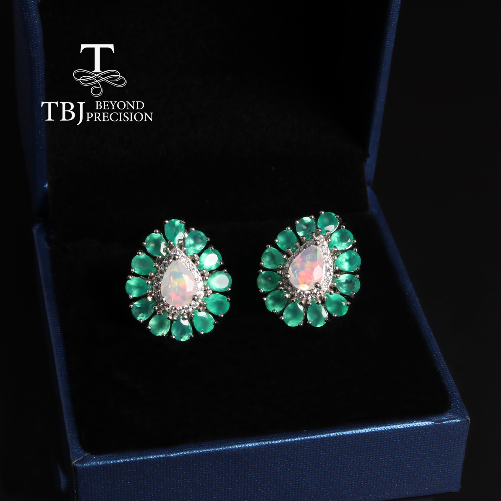 Pear-shaped Multi-gems Design  - Opal Earrings Dangle 评论和价格