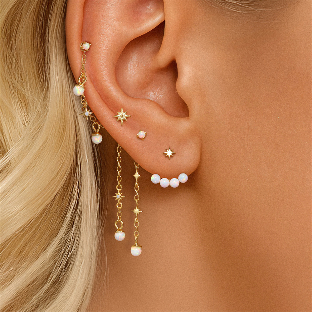 CANNER 1PC 925 Sterling Silver - Opal Earrings Dangle 评论和价格