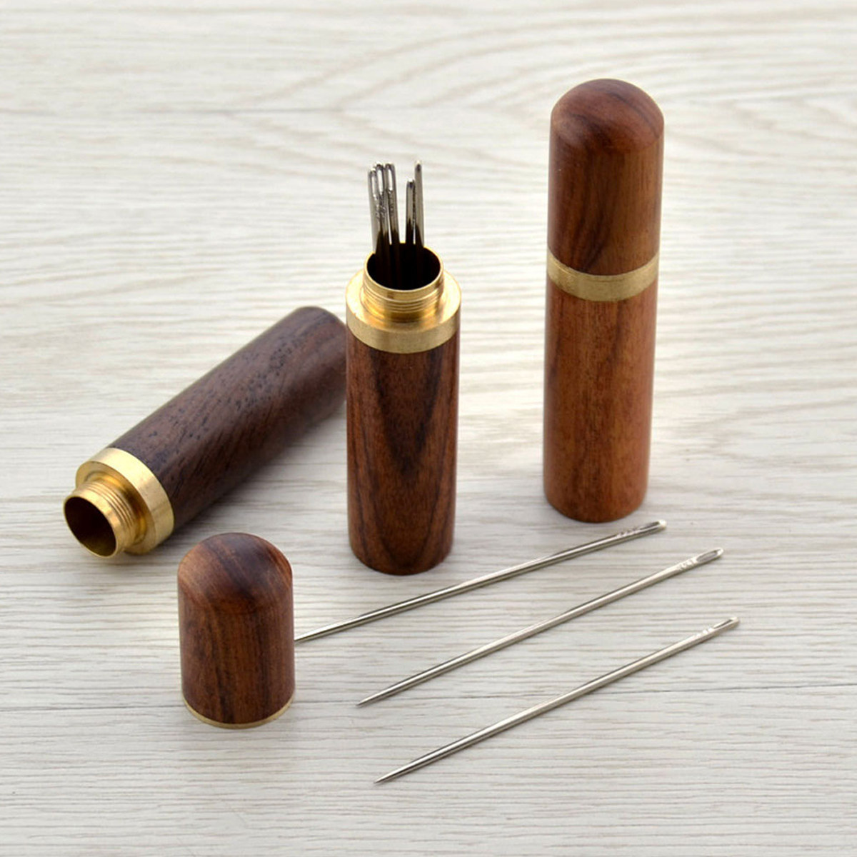2Pcs Wooden Needle Storage Box - Jewelry And Watches Box 评论和价格