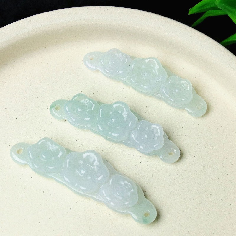 1pc Natural Jadeite Emerald Fl - Jewelry & Watches Store 评论和价格