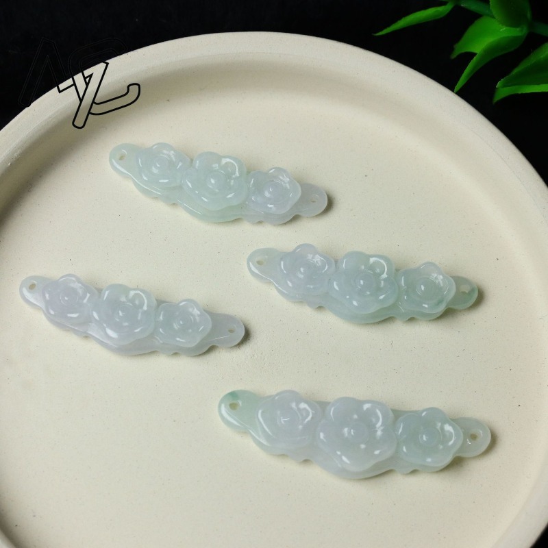 1pc Natural Jadeite Emerald Fl - Jewelry & Watches Store 评论和价格