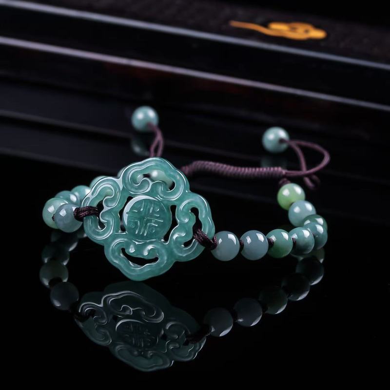 Natural Jadeite A-grade Bracel - Jewelry & Watches Store 评论和价格