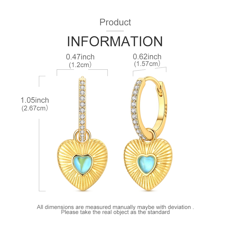 S925 Sterling Silver Heart Dan - Opal Earrings Dangle 评论和价格