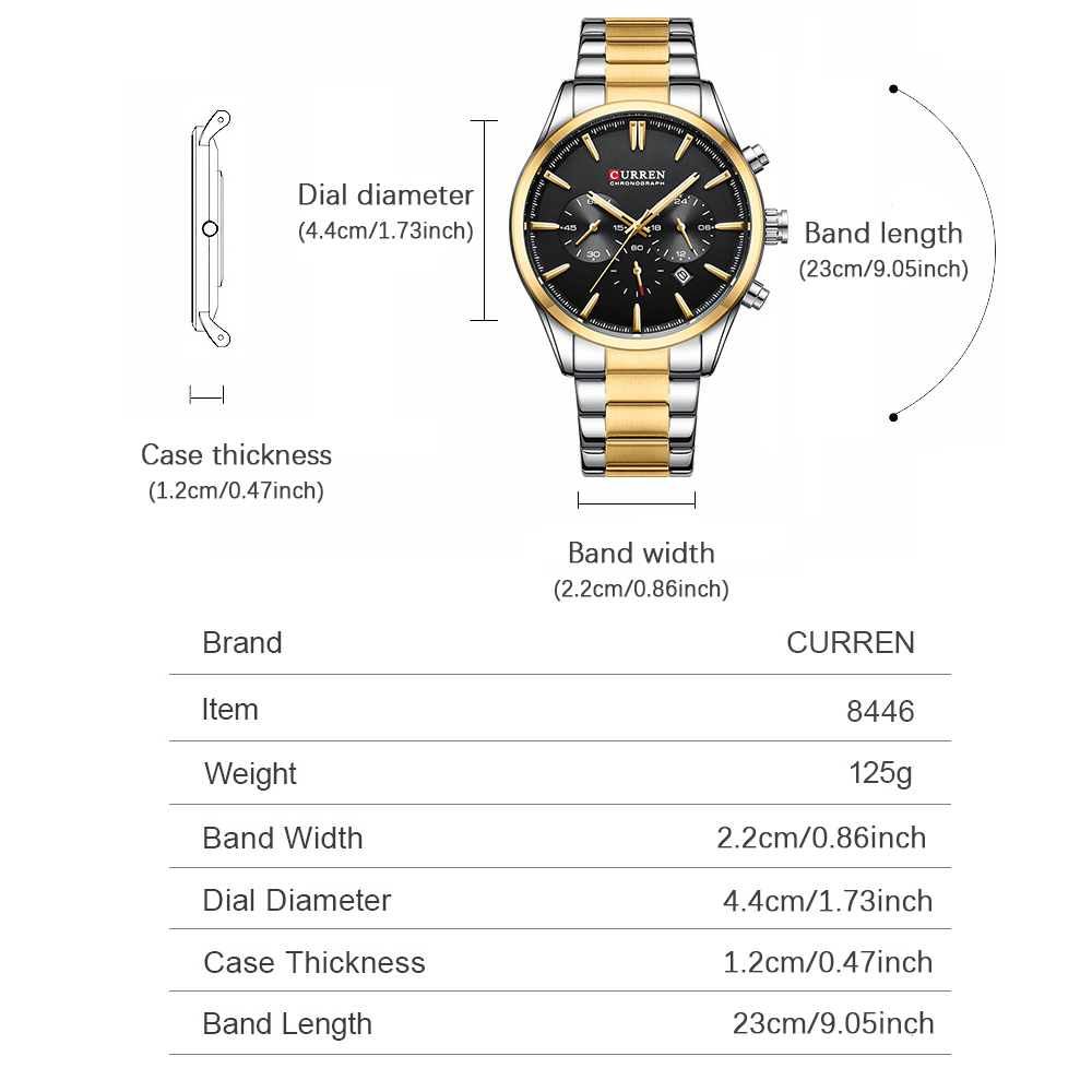 CURREN Casual Quartz Chrono Sp - Jewelry Watch 评论和价格