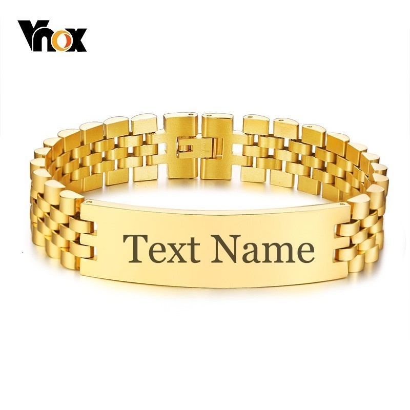 Vnox Mens 15mm Wide ID Tag Bra - Jewelry Watches Men 评论和价格