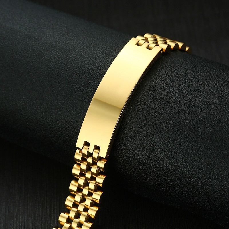 Vnox Mens 15mm Wide ID Tag Bra - Jewelry Watches Men 评论和价格