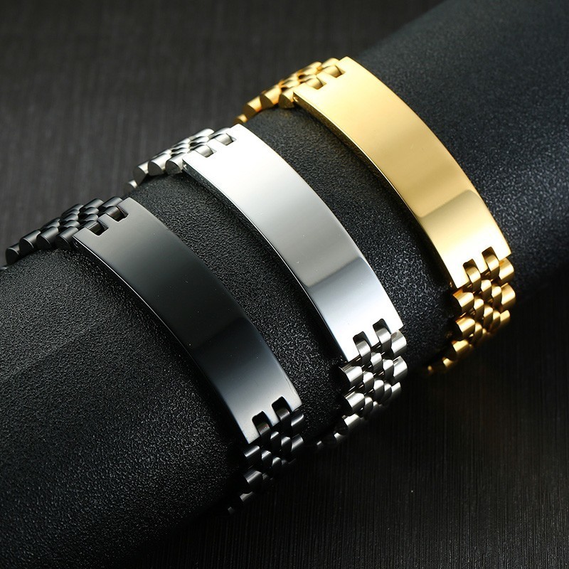 Vnox Mens 15mm Wide ID Tag Bra - Jewelry Watches Men 评论和价格