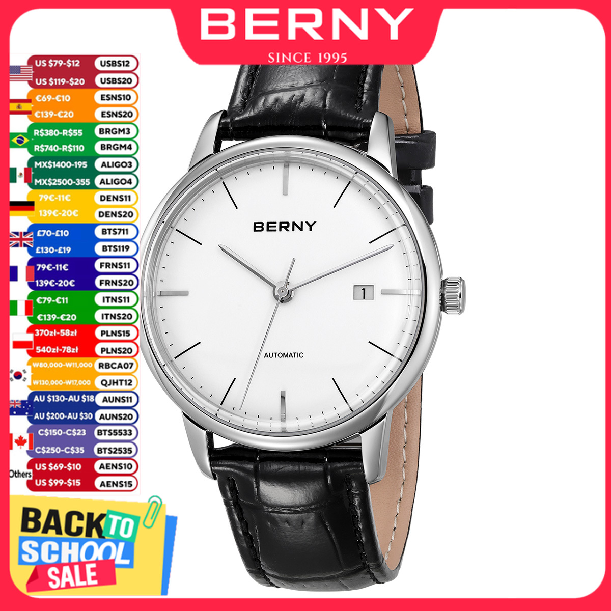 BERNY Mechnical Men Watch MIYO - Seiko Watch Presage 评论和价格