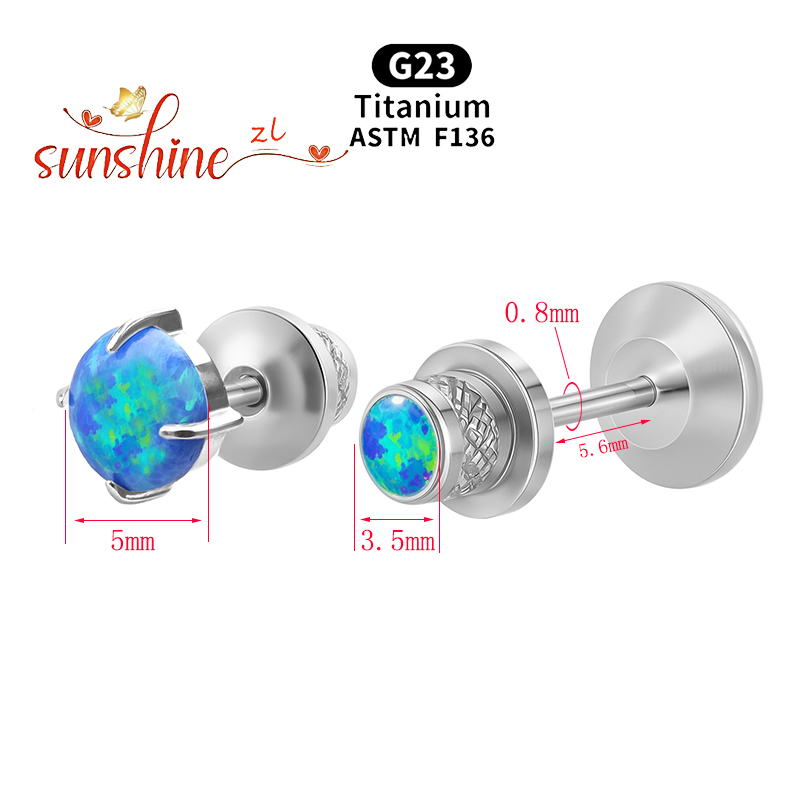 2PCS ASTM F136 Titanium Opal M - Opal Earrings Dangle 评论和价格