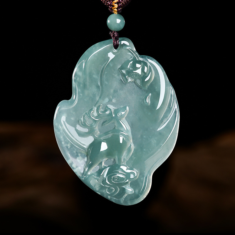 Real Natural Emerald Jade Blue - Jewelry & Watches Store 评论和价格
