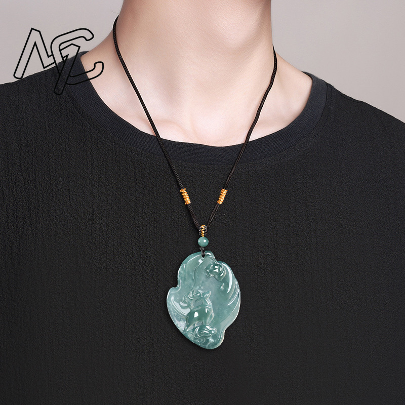 Real Natural Emerald Jade Blue - Jewelry & Watches Store 评论和价格