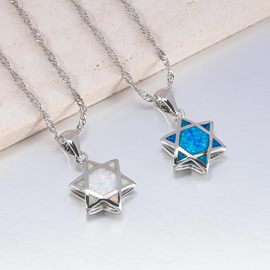 Star of David Opal Pendant Nec - Jewelry & Watches Store 评论和价格