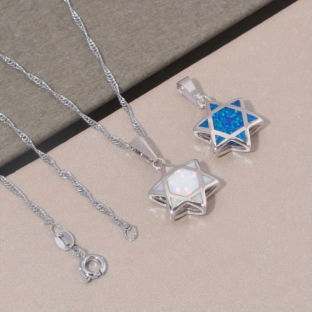 Star of David Opal Pendant Nec - Jewelry & Watches Store 评论和价格