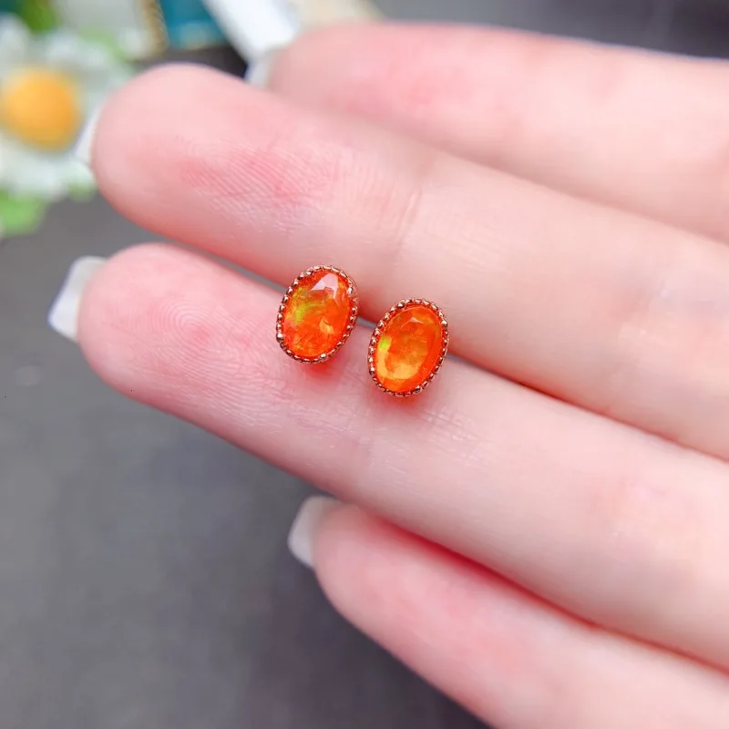 Orange Fire Opal Rare Earrings - Opal Earrings Dangle 评论和价格