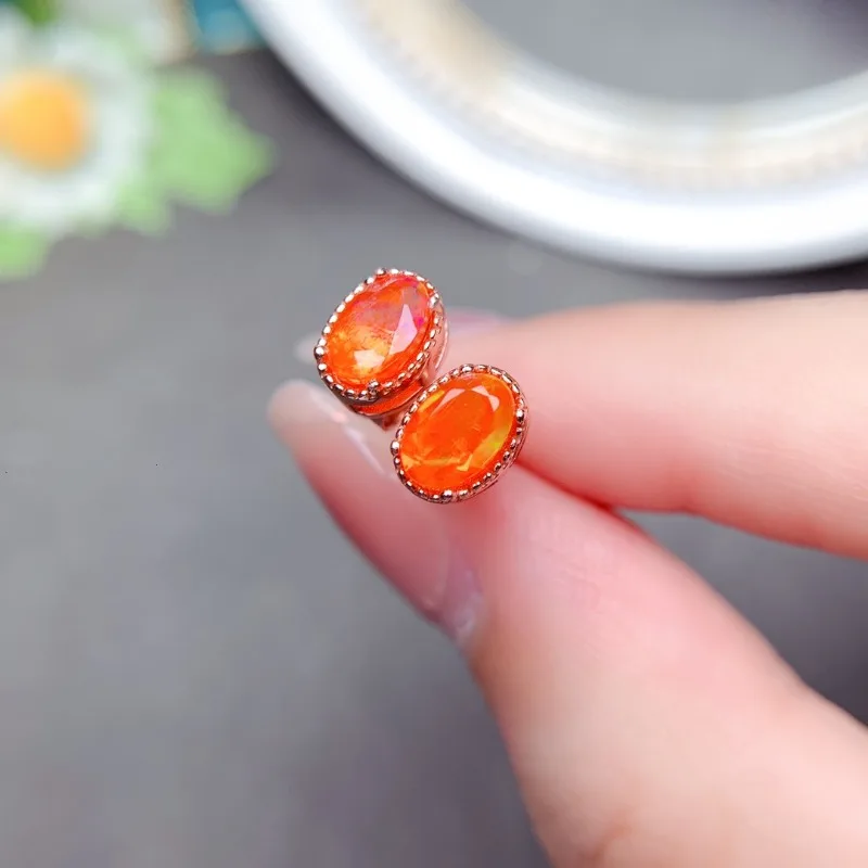 Orange Fire Opal Rare Earrings - Opal Earrings Dangle 评论和价格
