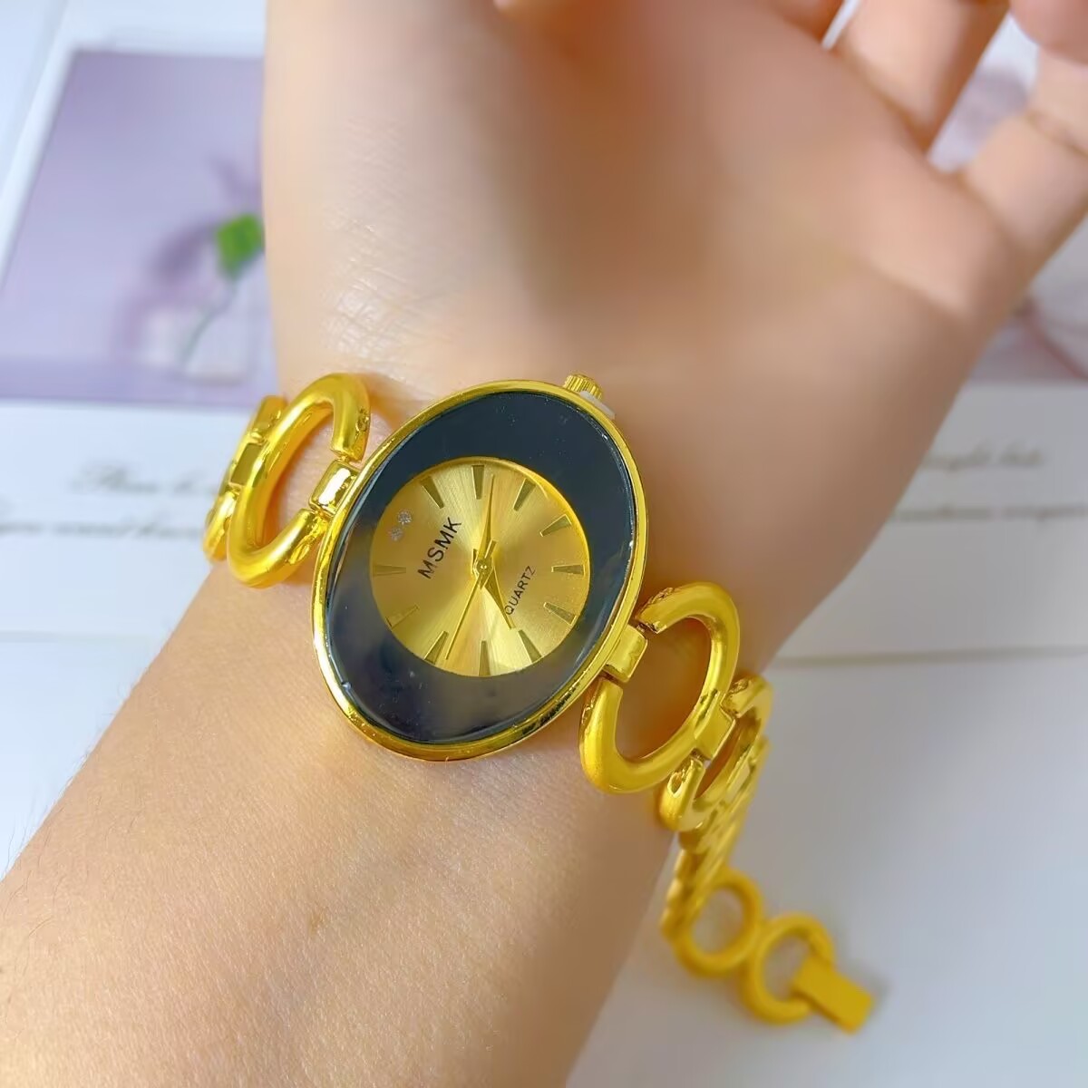 New American 24K Gold Plated W - Jewelry Watch 评论和价格